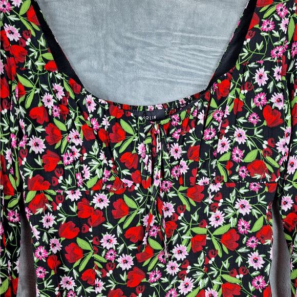 Womens Dress 3/4 Babydoll Y2K Milkmaid Romantic Floral Spring Bloomcore Feminine - Picture 3 of 7